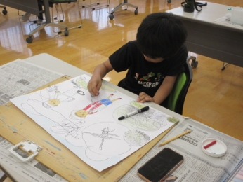 川遊びの思い出を水彩画に残して・・・